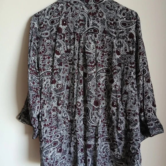 C Est 1946 Shirt Womens 22/24W  Button 3/4 Sleeve Paisley top - Picture 11 of 11
